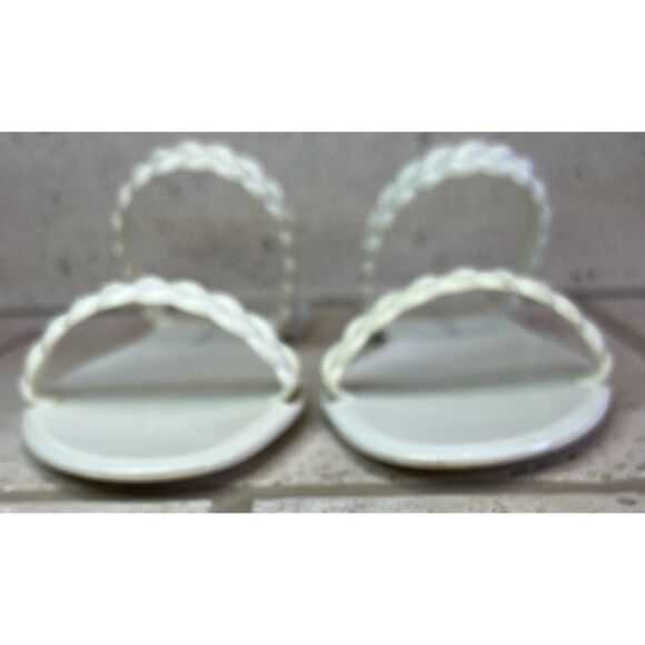 Stuart Weitzman BRAIDA SAWYER JELLY SANDAL White Braided Straps Slide Size 8 - Picture 4 of 15